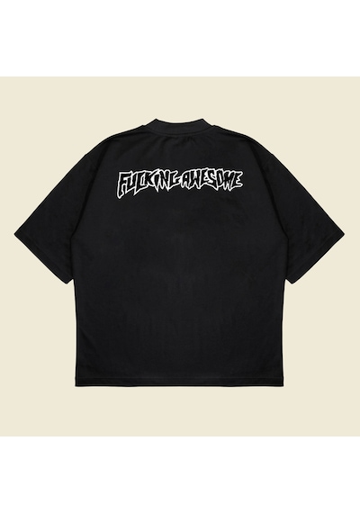 Tarzsokak Fucking Awesome Baskılı Oversize Unisex Pamuklu Nefes Alan Kalın Kumaşlı Siyah