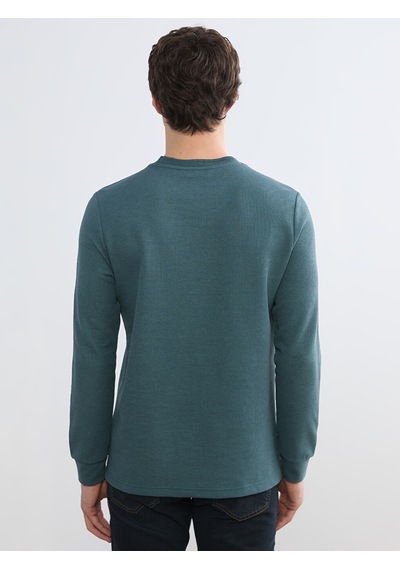 Lcwaıkıkı Classic Petrol Bisiklet Yaka Erkek Sweatshirt