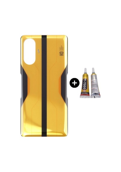 Redmi K40 Gaming Uyumlu Arka Pil Kapağı Gold + B7000 Çok Renkli