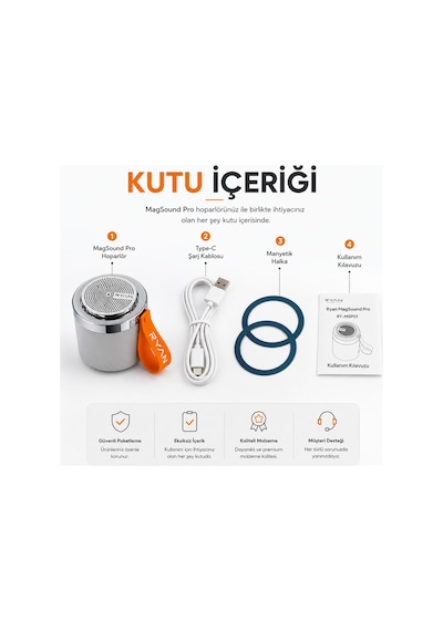 Magsafe Bluetooth Hoparlör Telefon Standı Bluetooth 5.4 5w Güçlü Ses Manyetik Telefon Tutucu Taşınabilir Mini Hoparlör Magsound Pro Ry-msp01