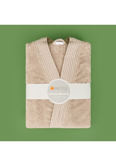 Soft Premium Unisex Bornoz - Bej - S / M Çok Renkli