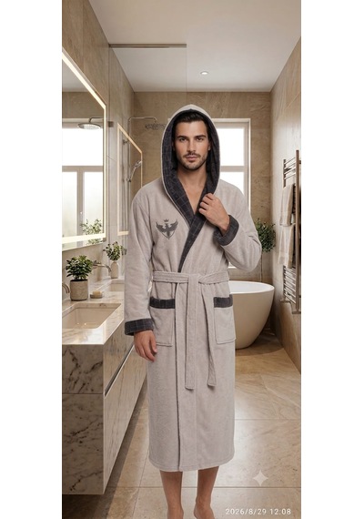 Triga Kartal Arma Nakışlı Hediyelik Unisex Bornoz %100 Bambu, Pamuk, Su Emici, Hızlı Kuruma Açık Gri-antrasit Triga Kartal Arma Nakışlı Hediyelik Unisex Bornoz %100 Bambu, Pamuk, Su Emici, Hızlı Kuruma Açık Gri-antrasit