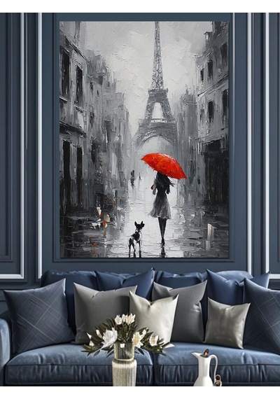 Ahşap Tablo Paris Eyfel Yağmurlu Manzara