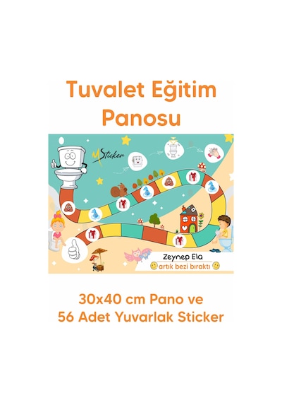 Eğlenceli ve Eğitici Tuvalet Eğitimi Sticker Panosu 29x42cm