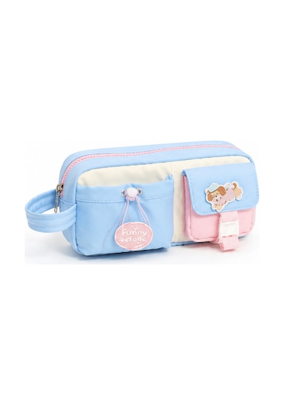 Dream Vest Köpecik Çok Gözlü Kalem Çantası Mavi
