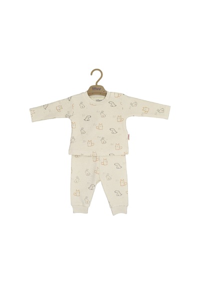Tiffany Baby & Kids Tiffany Baby Cats And Dog Theme 2'li Bebek Takımı 20012 Ekru