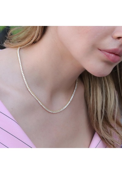 Zirkon Taşlı Gold Kaplama Su Yolu Gümüş Set Gümüş