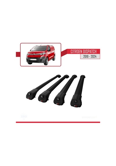 Citroen Dispatch 2019 Ve Sonrası İle Uyumlu Ace-1 Ara Atkı Tavan Barı Siyah 4 Adet Bar