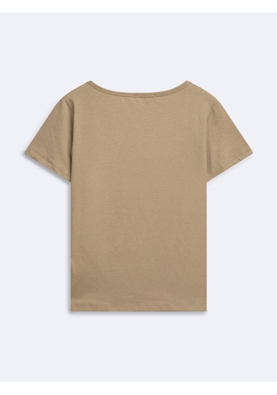 LTB Regular Fit U Yaka Basic Bej T-shırt