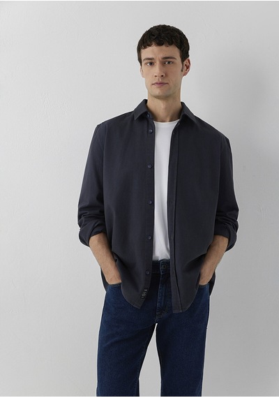 Mavi Uzun Kol Gömlek Dark Navy Lacivert