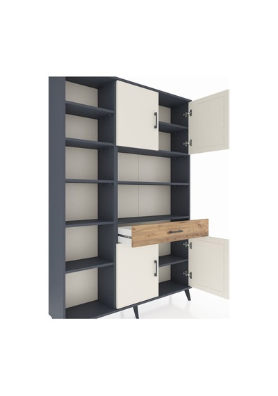 Arges Dolap 10 Raflı Tek Çekmeceli 4 Kapaklı 132x30x195 Antrasit-aytaşı/çam Aytası/atlas Çam Arges Dolap 10 Raflı Tek Çekmeceli 4 Kapaklı 132x30x195 Antrasit-aytaşı/çam Aytası/atlas Çam