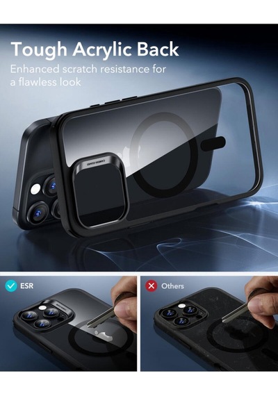 Esr Apple Uyumlu iPhone 16 Pro Halolock Magsafe Classic Hybrid Silikon Kılıf Şeffaf Siyah