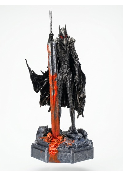 Berserk Guts Berserker Zırhlı Kan Detaylı 3d Tasarım Mini Heykel 15 Cm