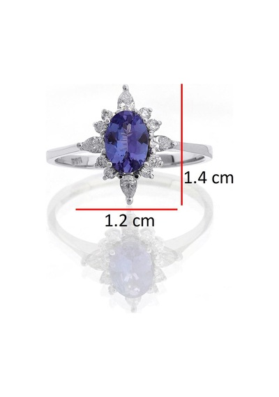 Tanzanite Pırlanta Tektaş Yüzük Beyaz