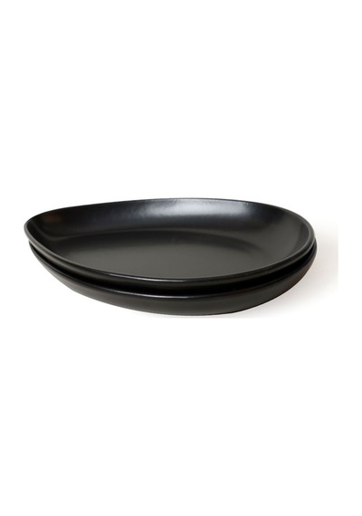 Keramika Mat Siyah Serenity Kayık Tabak 24 Cm 2 Adet 956 Siyah