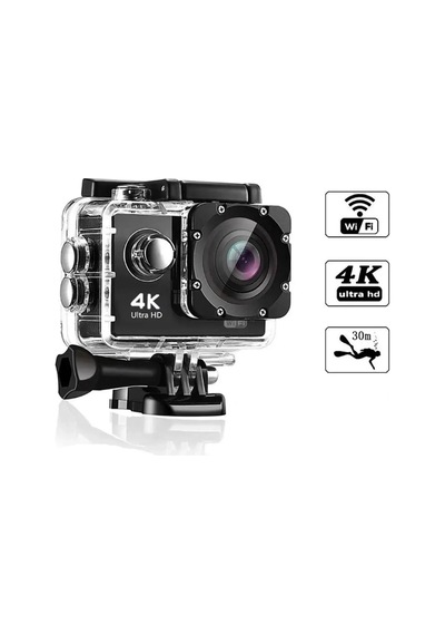 4k Ultra Hd 12mp Wifi Waterproof 30m Su Geçirmez Aksiyon Kamera Siyah - 644393028 Siyah