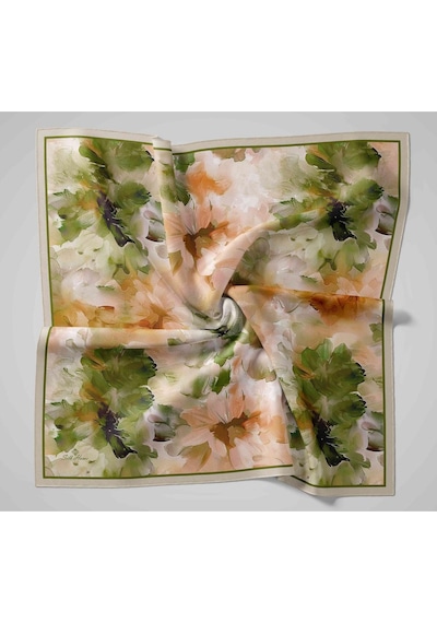 Silk Home Olinda İpek Eşarp 47004-05 Gri, Turuncu, Sarı, Yeşil