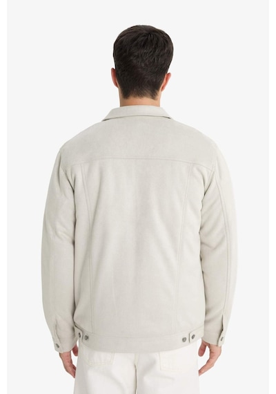 Defacto Slim Fit Dar Kesim Gömlek Yaka Fermuarlı İç Cepli Süet Mevsimlik Baharlık Ceket Mont A3254ax25aubg766 Bej