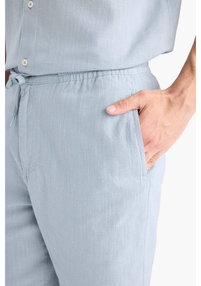 DeFacto %100 Pamuk Relax Fit Cepli Keten Görünümlü Bermuda Şort C7381AX25SMBE524