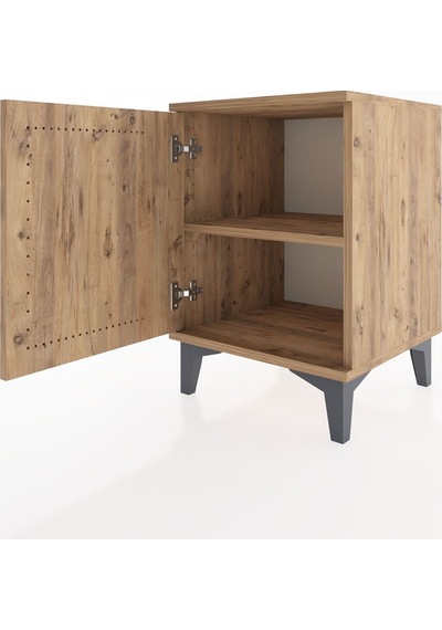 Hyperion Komodin Tek Raflı Tek Kapaklı 44x44x64 Çam-çam Atlas Çam