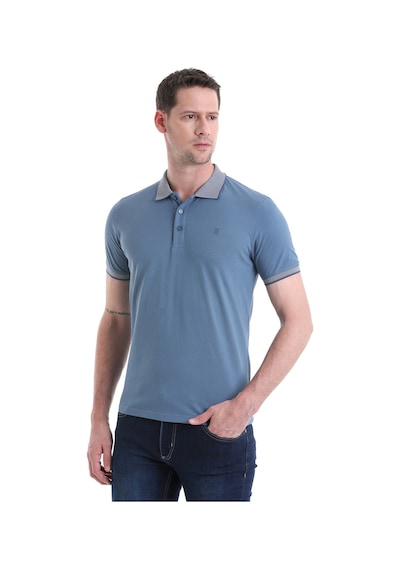 Hatemoğlu İndigo Regular Fit Düz 100% Pamuklu Polo Yaka Tişört 3536etc22c03 85 İndigo