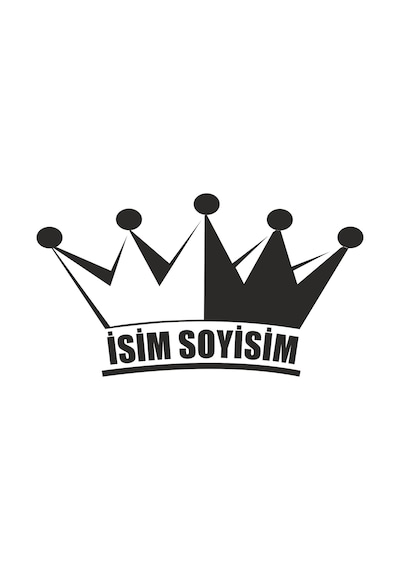 Kişiye Özel Kral Tacı Isim Soyisim Sticker 01839