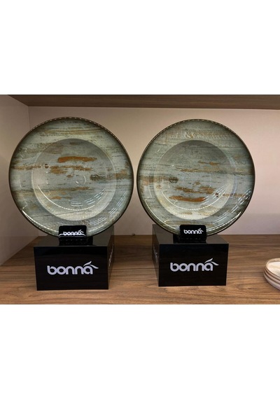 Büyük Çukur Tabak / Çorba / Makarna / Sulu Yemek Tabağı 24 Cm 400 Cc Bonna Madera Mint Gourmet Soup