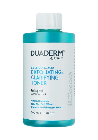 Duaderm Natural Peeling Etkili Yüzde Beş Glikolik Asit Arındırıcı Tonik 200 Ml