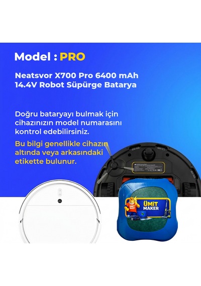 Neatsvor X700 Pro 6400 Mah 14.4v Robot Süpürge Batarya