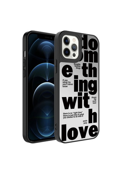 Apple Uyumlu  iPhone 12 Pro Kılıf Aynalı Desenli Kamera Korumalı Parlak Zore Mirror Kılıf