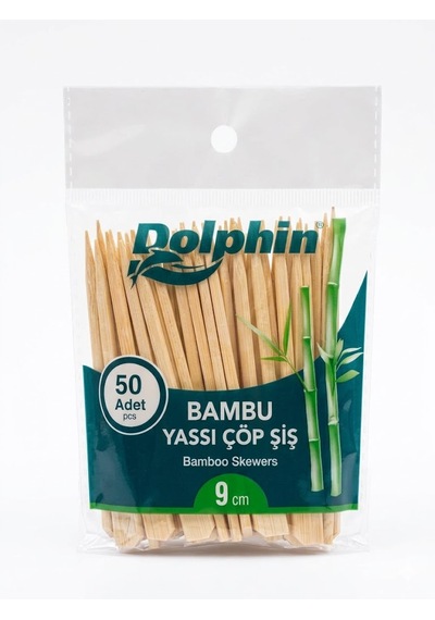 Şeylişeyler - Dolphin Bambu Yassı Çöp Şiş 9 Cm 50 Adet - Hijyenik Ambalajlı