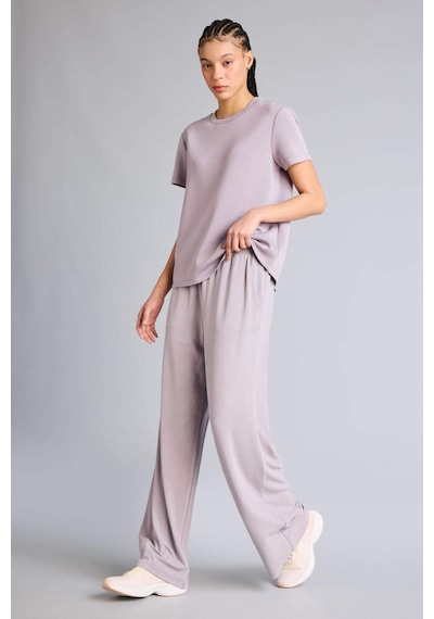Defacto Wıde Leg Geniş Paça Standart Boy Modal Sporcu Pantolon G0754ax26smpr518 Mor-pr518