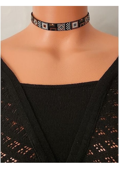 Harmel Jewelry Miyuki Dokuma Choker Kolye Altın