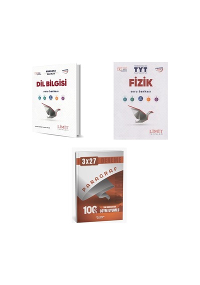 2027 2027 Limit Tyt Türkçe Dil Bilgisi + Fizik Soru + Anla Kazan Paragraf Deneme 3'lü Set