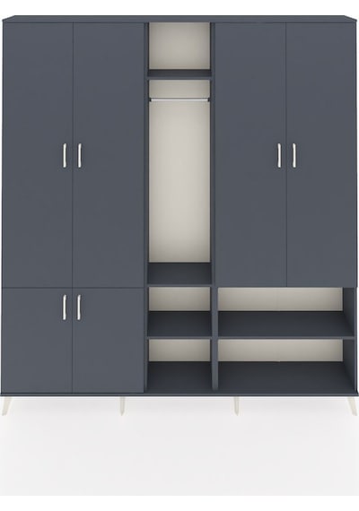 Arges Dolap 15 Raflı 5 Kapaklı Tek Askılı 220x30x243 Antrasit-antrasit/antrasit Antrasıt/antrasıt Arges Dolap 15 Raflı 5 Kapaklı Tek Askılı 220x30x243 Antrasit-antrasit/antrasit Antrasıt/antrasıt