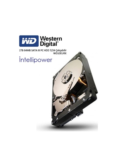 Wd 3.5 Av - Gp 1tb 7200 Rpm 64mb Sata3 Güvenlik Hdd Wd10eurx 7/24 Çalışma