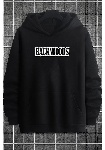 Uyguntarz Unisex Backwoods Baskılı Sweatshirt siyah