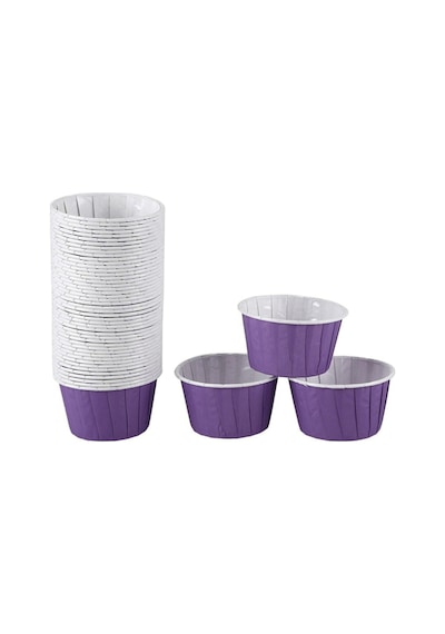50'li Mor Muffin Kek Kalıbı , Kek Kapsülü Cupcake Kalıbı , Airfryer Uyumlu Plastik Mor Diğer