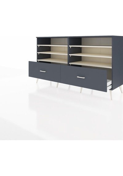 Hyperion Konsol 6 Raflı 2 Çekmeceli 176x44x99 Antrasit-aytaşı/an Antrasit-aytaşı/antrasit