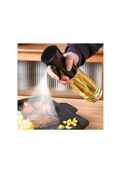 Deinhaus Sprey Yağdanlık Cam Şişe Yağ Püskürtücü 200 Ml - Airfryer, Kızartma, Izgara Ve Salata İçin Büyük Boy Yağlık Siyah Çok Renkli