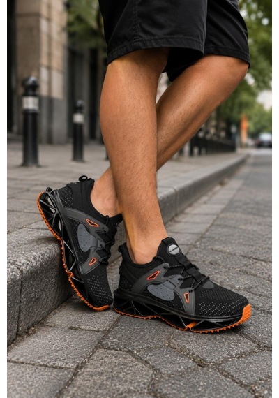Modaonn Nefes Alabilen Triko Dokusu Ve Modern Tasarımıyla Erkek Sneaker Siyah