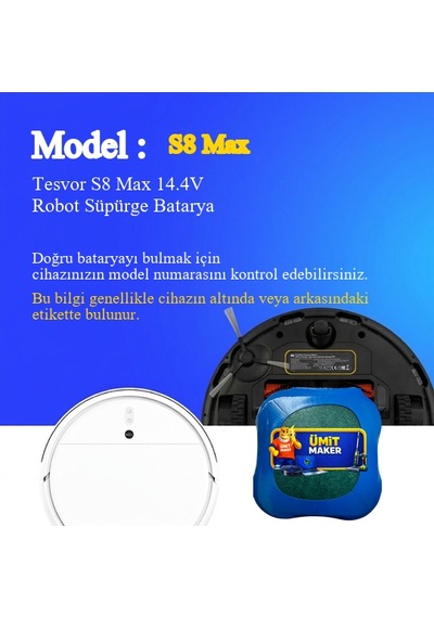 Tesvor S8 Max Robot Süpürge 5200 Mah Batarya