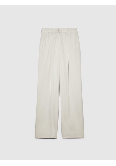 Sisley %100 Viskoz Önü Pileli Geniş Paça Pantolon Kadın Bej Pantolon - 324p49nmlf057
