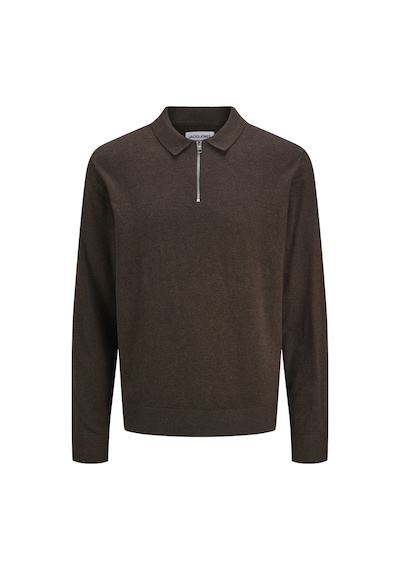 Jack & Jones Jjemıl Triko Yarım Fermuarlı Kazak 12268210 Kahverengi