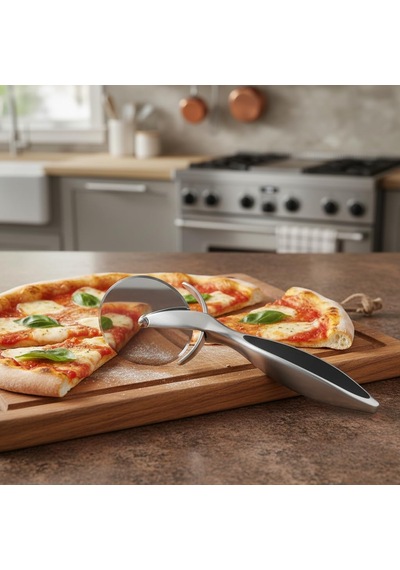 Ayrex Deconox Paslanmaz Çelik Pizza Dilimleyici Ve Kesici - Ergonomik Saplı Profesyonel Hamur Kesme Bıçağı - Parma Diğer