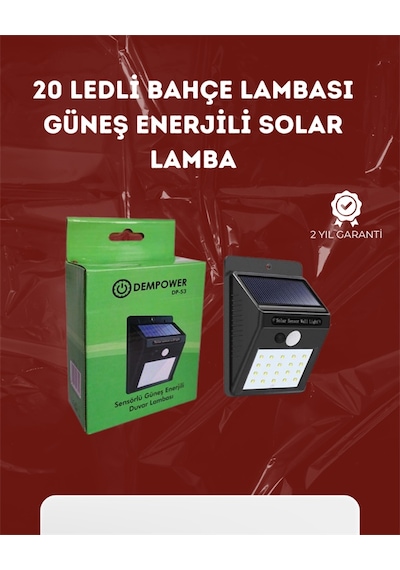 Su Geçirmez 20 Led Solar Aydınlatma Dış Mekan İçin Pır Hareket Sensörü İle Akıllı Işık Diğer