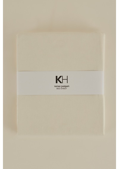 Karaca Home Basic %100 Pamuk Tek Kişilik Düz Çarşaf Ekru