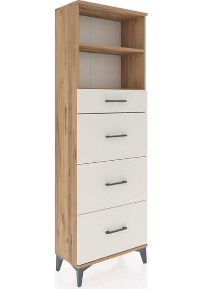 Arges Dolap 2 Raflı 4 Çekmeceli 60x30x182 Çam-aytaşı Atlas Çam