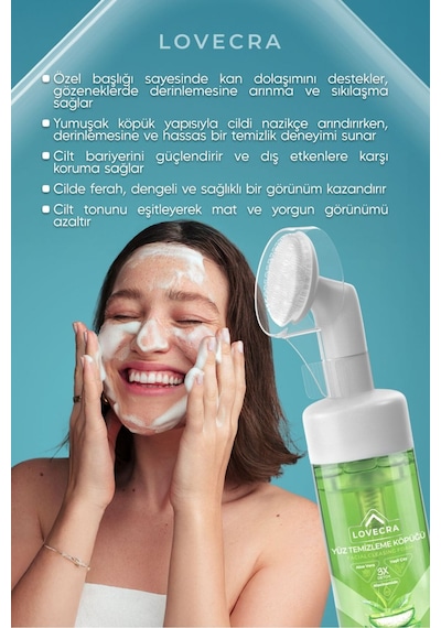 Aloe Vera Yüz Temizleme Köpüğü Gözenek Arındırıcı Derinlemesine Temizlik Canlılık 150 Ml