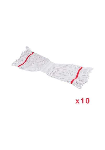 Cod-Ex Dar Yedek Islak Mop Paspas Ucu Başlığı Püskül Pamuklu Beyaz 10'lu 450 G 17 CM